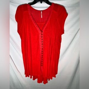 Free People XS Vibrant Orange Oversized Top